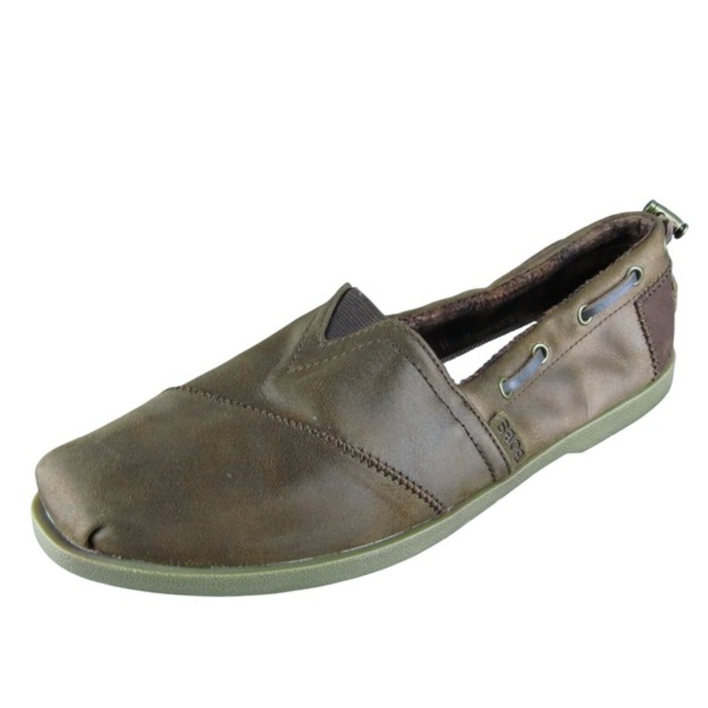 Bobs By Skechers Women Flat Shoes Size 11 Medium Brown Textile Drawstring